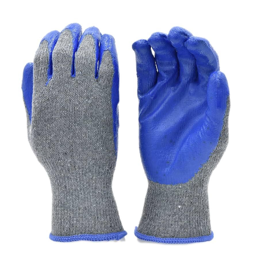 Latex covered knitted gloves